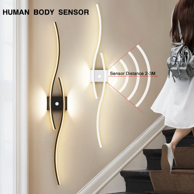 Motion Sensor Pir Wired - مصابيح جدارية LED بمستشعر حركة داخلي